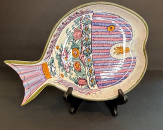 Skiros Greek Hand-Painted Fish Platter