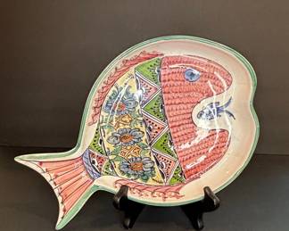 Skiros Greek Hand-Painted Fish Platter