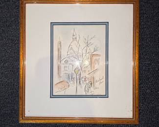 B. Rose Montmartre Paris Lithograph