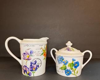 Bernardaud for Williams-Sonoma Creamer and Sugar Bowl