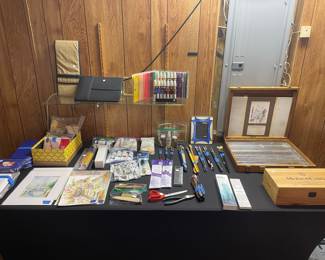 Assorted Artist Supplies and Studio Materials