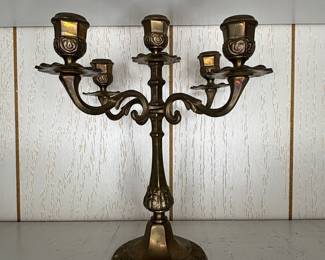 Vintage Brass Five-Light Candelabra