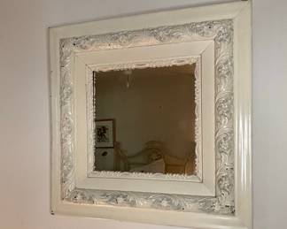 Vintage Rococo Revival Style Wall Mirror with Ornate Floral Carving