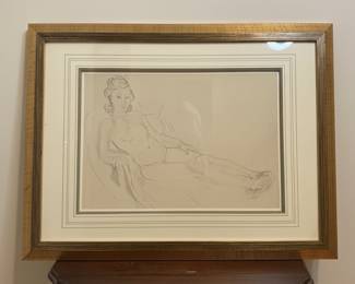 Henri Matisse Style Reclining Nude Drawing