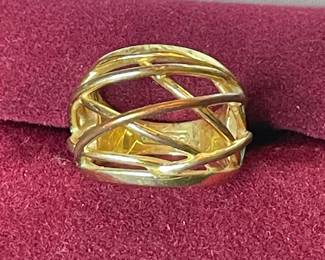 Coach Caged Lattice Band Ring