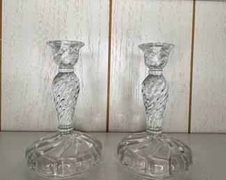Fostoria Colony Swirl Glass Candlesticks