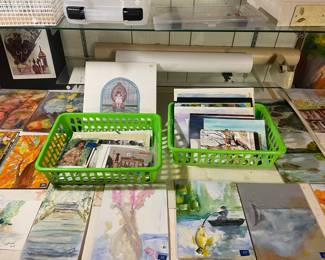 Collection of Original Watercolor Postcards and Artworks