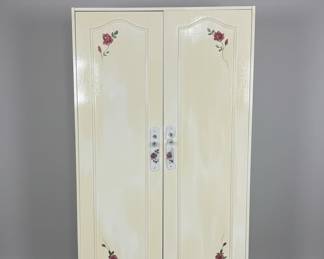 Floral Painted Two-Door Wardrobe