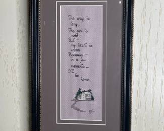 Framed Cross-Stitch Sampler