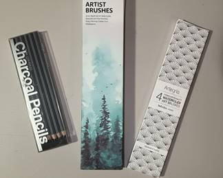 Charcoal Pencils and Artegría Watercolor Brushes