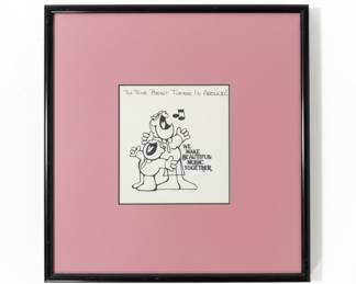 Vintage Bill Keane 'Family Circus' Style Framed Print
