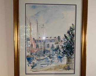 Bertiere Harbor Watercolor Painting