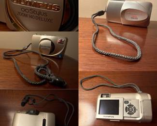 Olympus Camedia D-560 Zoom digital point-and-shoot camera, Olympus Stylus Zoom 140 Deluxe, compact 35mm point-and-shoot film camera