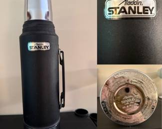 textured black vintage Aladdin Stanley 1-quart vacuum insulated bottle
