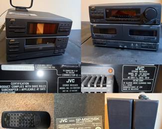 ,  JVC Stereo Receiver CA-MXC5BK Multi-disc CD changer unit  Dual cassette deck w/remote &  Pair of JVC SP-MXC5BK speakers