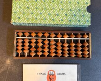 Vintage Japanese Daruma Brand pocket soroban (wooden abacus)
