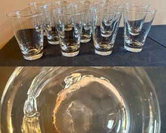 Set 12 Libbey Crisa heavy bottom Glasses