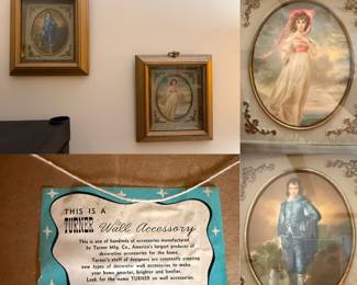 Turner Wall Accessories pair vintage framed prints of "Blue Boy" and "Pinkie"