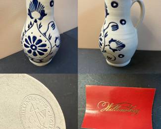 Williamsburg Restoration Salt Glazed Stoneware Pottery Pitcher