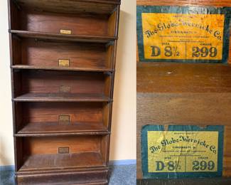 Antique (circa 1900-1920) Globe-Wernicke Co. 5-stack sectional barrister/lawyer's bookcase quarter-sawn oak-As-Is-No Glass