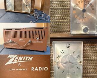 Late 50’s vintage  Zenith Model X390, vacuum tube AM/FM clock radio