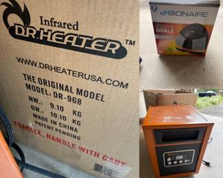  Dr. Infrared Heater DR-968, electric portable space heater in a wooden cabinet on wheels