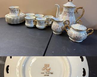 17 pcs  Hand-painted lusterware tea set from Japan