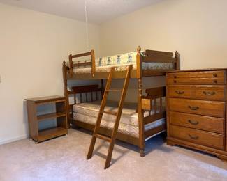 wood twin-over-twin convertible bunk bed frame
