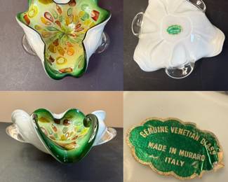 Vintage mid-century Murano Tutti Frutti art glass bowl