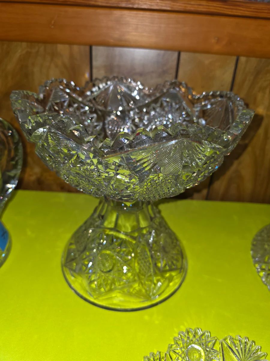 Smaller American Brilliant Cut Glass Punch Bowl