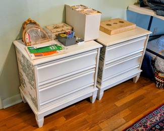 White Painted Pair of Night Stands