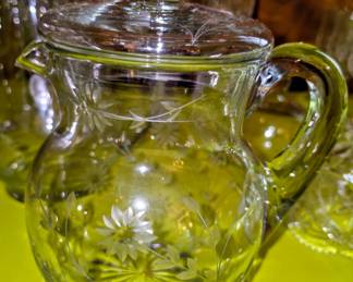 Etched Pitcher with Lid