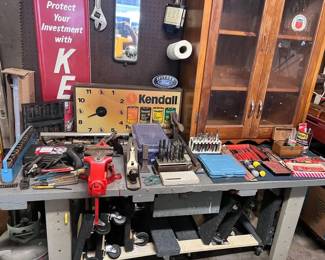 Power tools, hand tools, and misc workshop items.