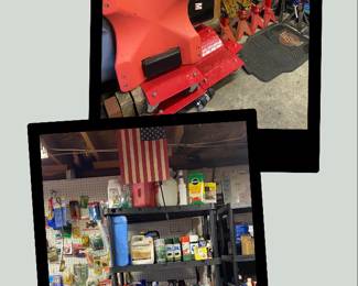 Kendall BORN TO PERFORM metal sign (several available, several car jacks, car dolly skates AND check out the new product on the pegboard and two shelving units full of product