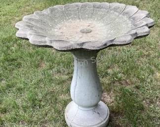 Cement birdbath