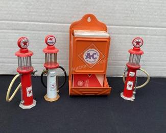 Die cast gas pumps & match box holder