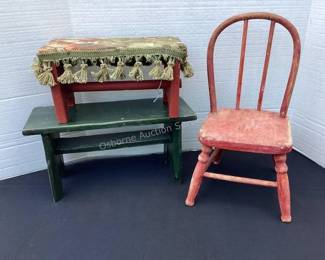 Small stools & child's chair