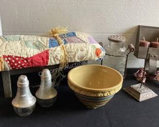 Vintage decor, quilt top stool