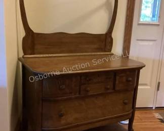 Antique dry sink dresser with towel bar