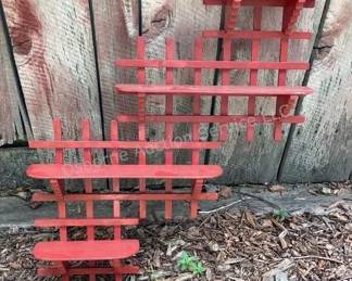 Red wall shelf