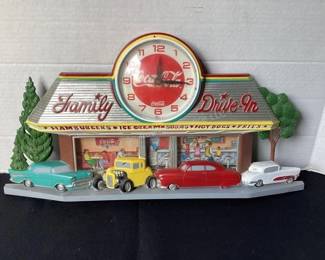 Family Drive-In Coca-Cola clock