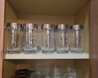 Frangelica Mugs & Crystal Stemless Wine Glasses