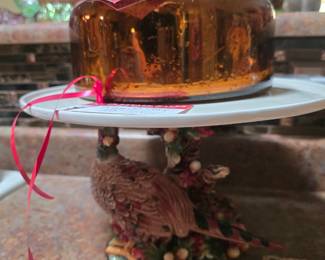 Brown Speckled Jug & Pheasant Tray