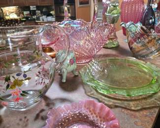 Fenton Depression & Pink Basket