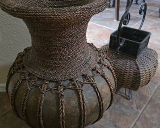 Ceramic & wicker Planter