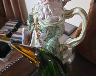Murano Bird & Fitz & Floyd Santa Pitcher
