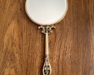 A35a Handheld Gold Mirror 1950's