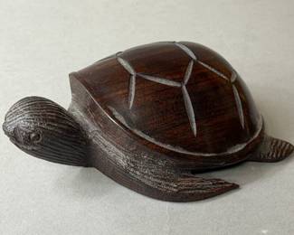 HAND CARVED IRONWOOD TURTLE FIGURINE