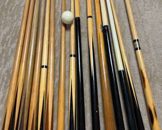 BILLIARD POOL CUE STICKS BRIDGE CHALK