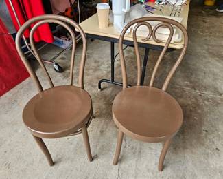 Vintage wood ice cream parlor chairs (x6)